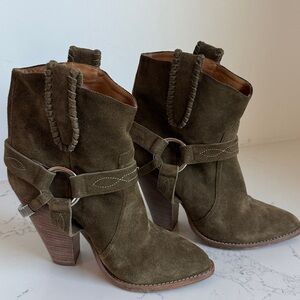 Isabel Marant Etoile Raswon Gaucho Ankle Suede Western Boots Womens size 37